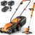 LawnMaster 20VMWGT 24V Max 13-inch Lawn Mower and Grass Trimmer 10-inch Combo with 2x4.0Ah Batteries and Charger