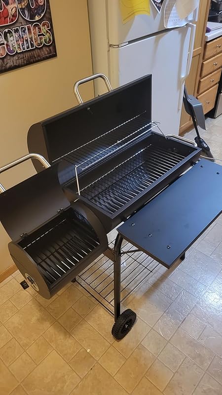 SUNLIFER Charcoal Grill Offset Smoker: Charcoal Barbecue Grills with Spacious Cooking Area