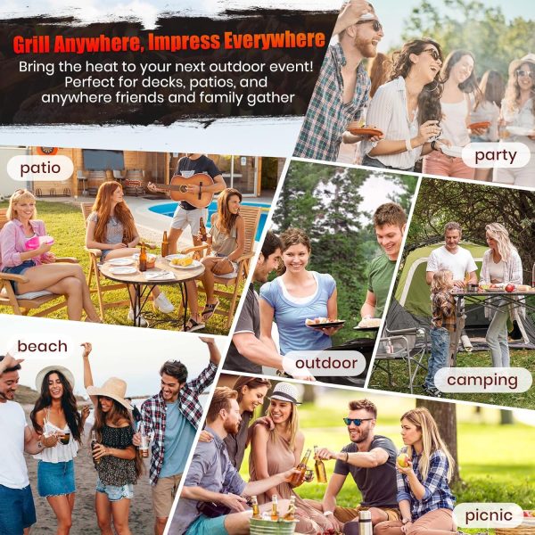 SUNLIFER Charcoal Grill Offset Smoker: Charcoal Barbecue Grills with Spacious Cooking Area