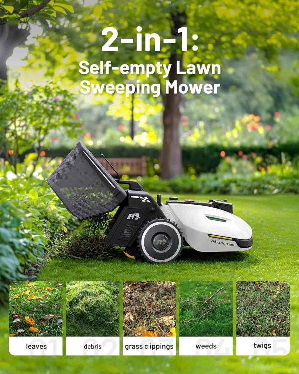 YUKA 2000 Robot Lawn Mower with Sweeper Kit