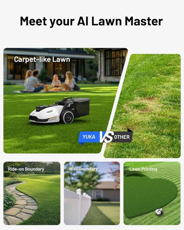 YUKA 2000 Robot Lawn Mower with Sweeper Kit